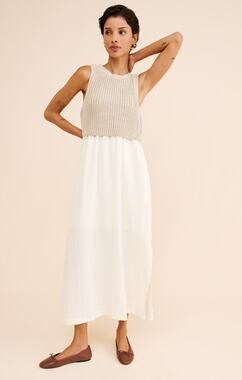 Anthropologie Moth Twofer Sweater Maxi Dress Neutral Size Small